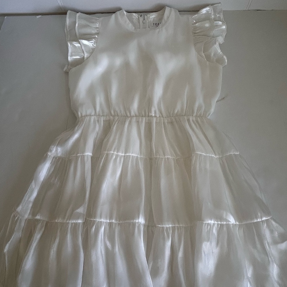 TCEC Cream Ruffle Sleeve Mini Dress
